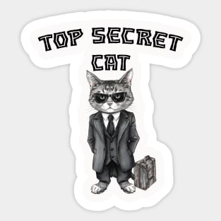 Top Secret Cat Sticker